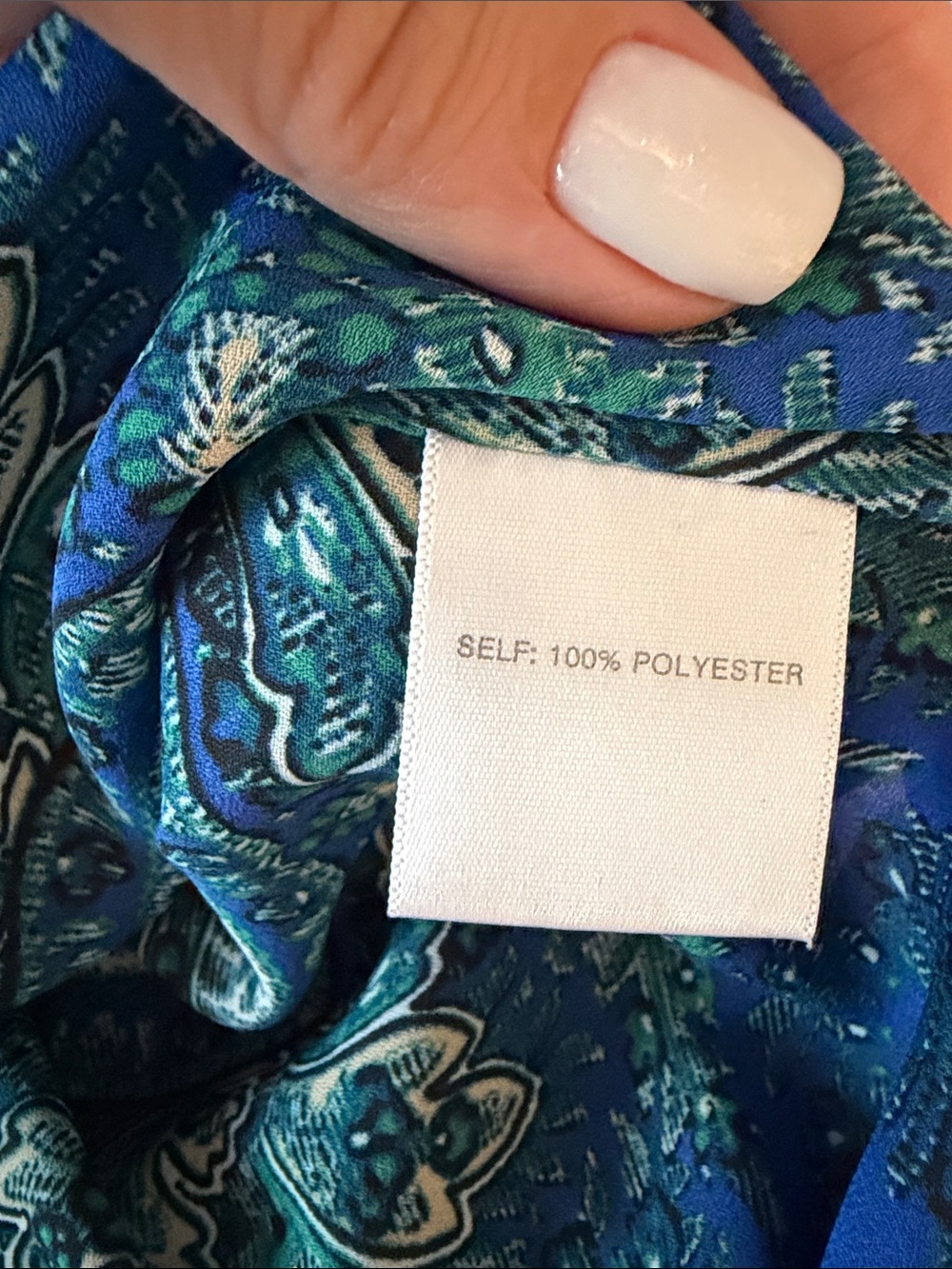 Rose & Olive Blue Paisley Print Tunic Top size L - Picture 10 of 10